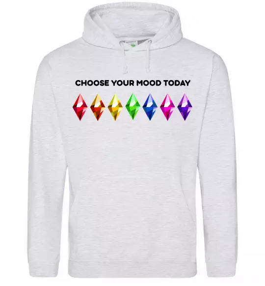Женская толстовка (худи) Choose your mood Серый меланж фото