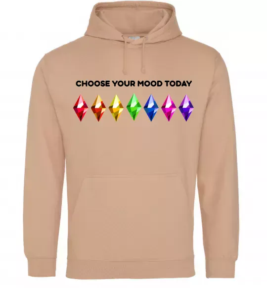 Женская толстовка (худи) Choose your mood Песочный фото