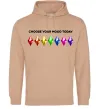 Женская толстовка (худи) Choose your mood Песочный фото