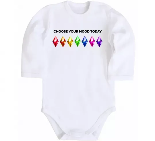 Дитячий бодік Choose your mood Білий фото