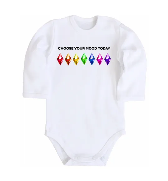 Дитячий бодік Choose your mood Білий фото
