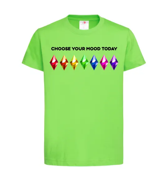 Дитяча футболка Choose your mood Лаймовий фото