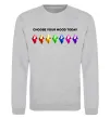 Світшот Choose your mood Сірий меланж фото