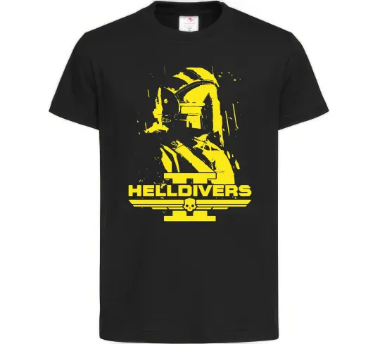Детская футболка Helldivers game Черный фото