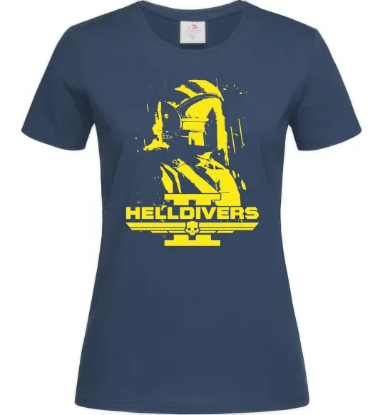 Женская футболка Helldivers game Темно-синий фото