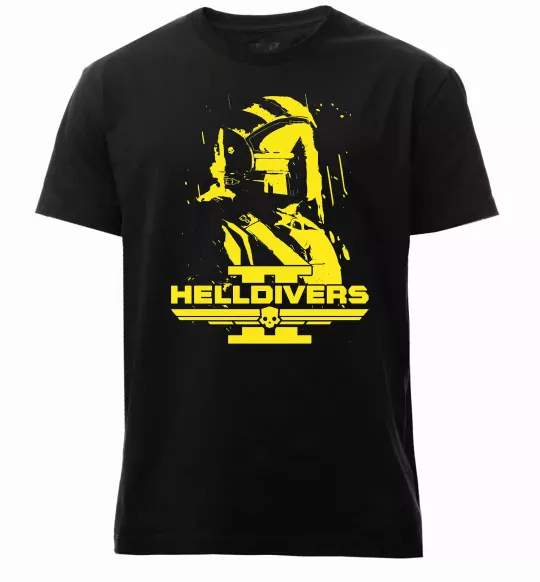 Чоловіча преміум футболка Helldivers game Чорний фото