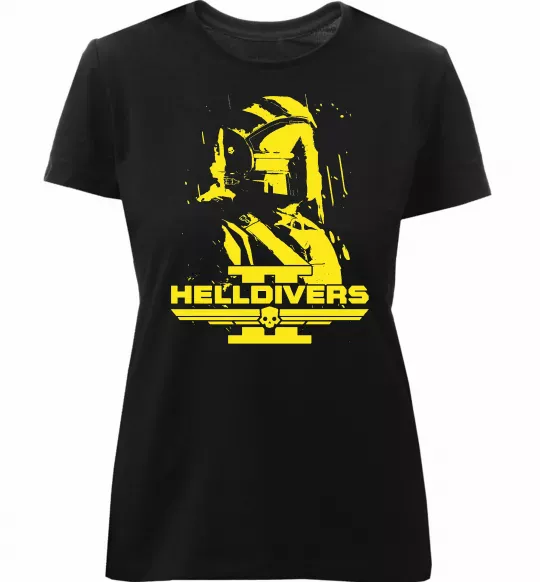 Жіноча преміум футболка Helldivers game Чорний фото
