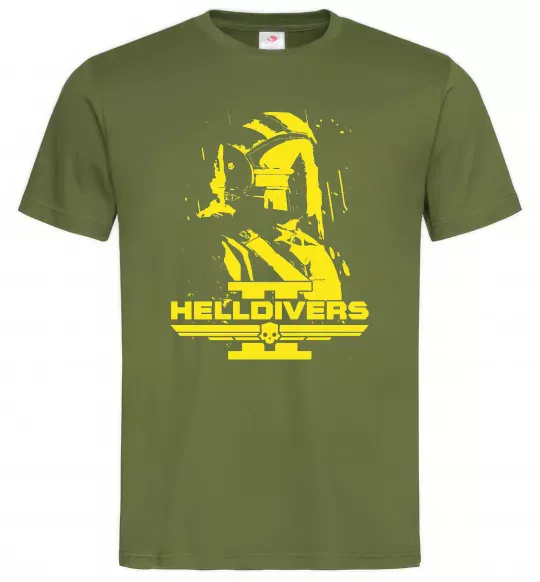 Мужская футболка Helldivers game Оливковый фото