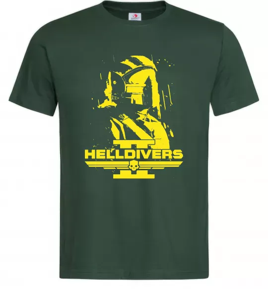 Мужская футболка Helldivers game Темно-зеленый фото