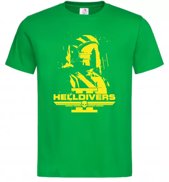 Мужская футболка Helldivers game Зеленый фото