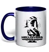 Чашка с цветной ручкой Helldivers game Глубокий темно-синий фото