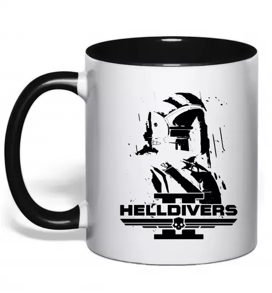 Чашка с цветной ручкой Helldivers game Черный фото