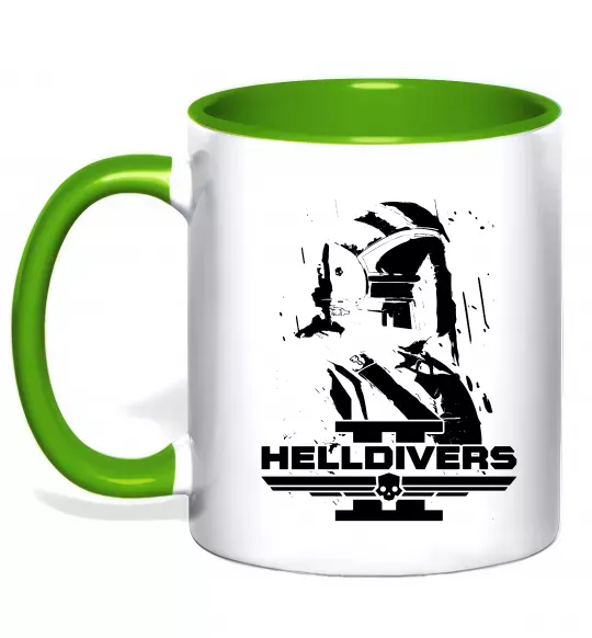 Чашка с цветной ручкой Helldivers game Зеленый фото