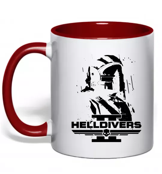 Чашка с цветной ручкой Helldivers game Красный фото