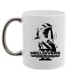 Чашка с цветной ручкой Helldivers game Серебро фото