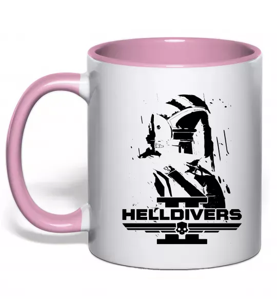 Чашка с цветной ручкой Helldivers game Нежно розовый фото