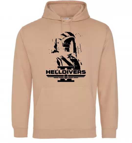 Мужская толстовка (худи) Helldivers game Песочный фото
