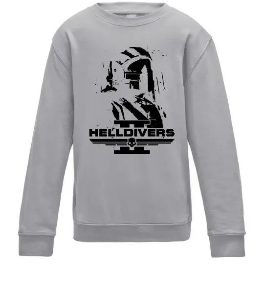 Детский Свитшот Helldivers game Серый меланж фото