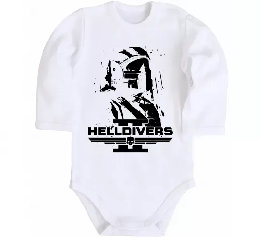 Детский боди Helldivers game Белый фото