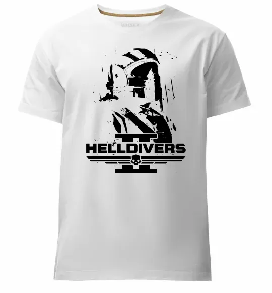 Чоловіча преміум футболка Helldivers game Білий фото
