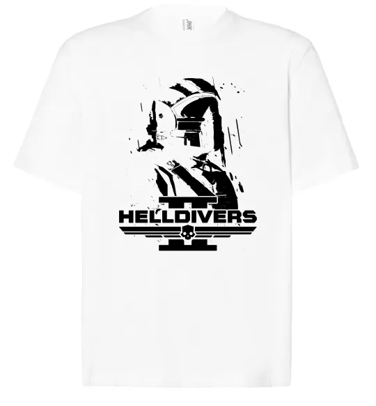 Футболка Оверсайз Helldivers game Белый фото
