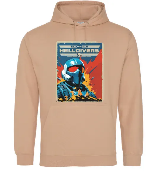 Жіноча толстовка (худі) Helldivers join the fight Пісочний фото