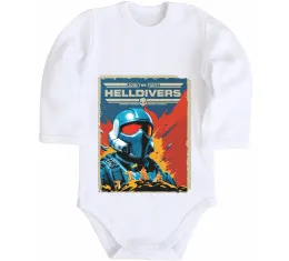 Дитячий бодік Helldivers join the fight Білий фото