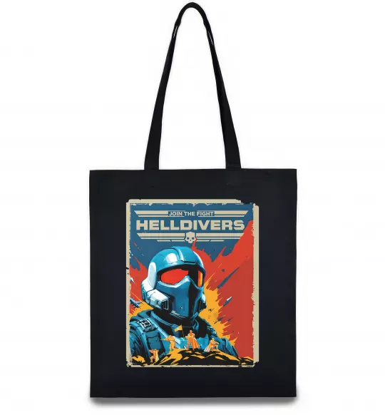 Еко-сумка Helldivers join the fight Чорний фото