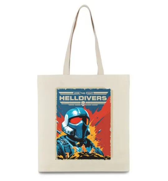Еко-сумка Helldivers join the fight Бежевий фото