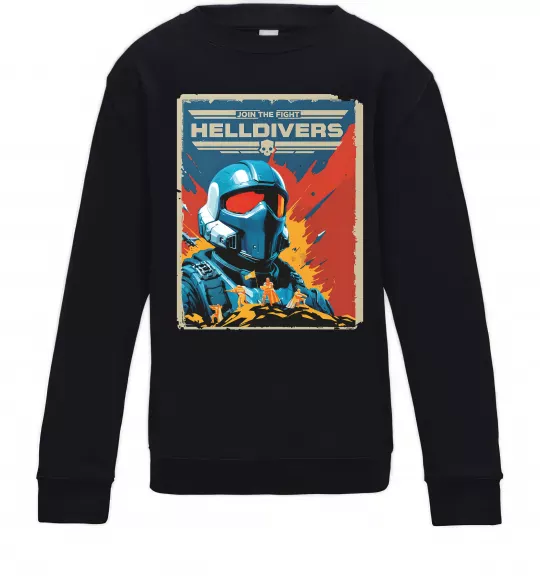 Детский Свитшот Helldivers join the fight Черный фото
