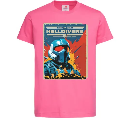 Детская футболка Helldivers join the fight Ярко-розовый фото