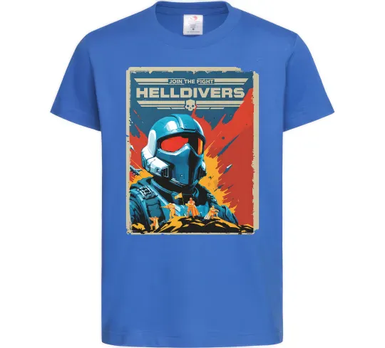 Детская футболка Helldivers join the fight Ярко-синий фото