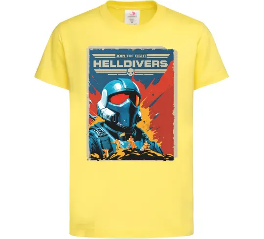 Детская футболка Helldivers join the fight Лимонный фото