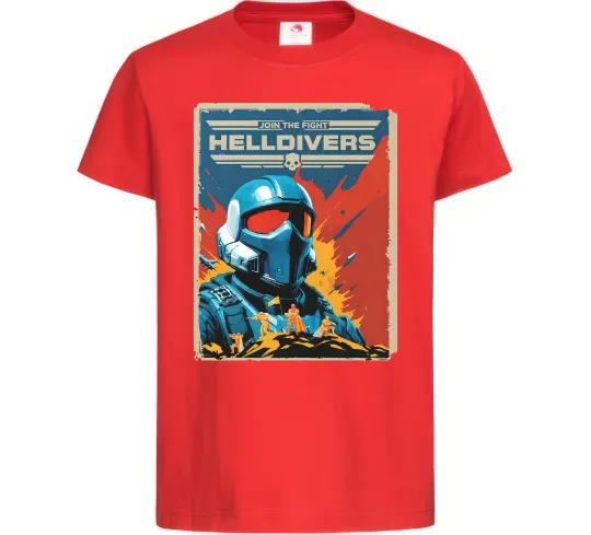 Детская футболка Helldivers join the fight Красный фото