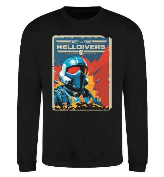 Світшот Helldivers join the fight Чорний фото