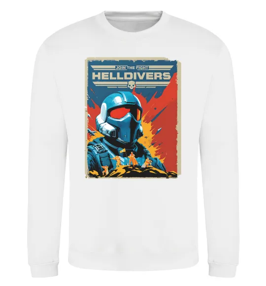 Світшот Helldivers join the fight Білий фото