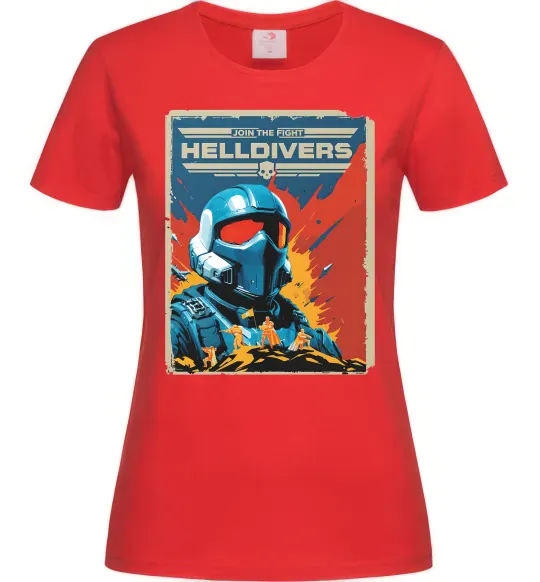 Женская футболка Helldivers join the fight Красный фото