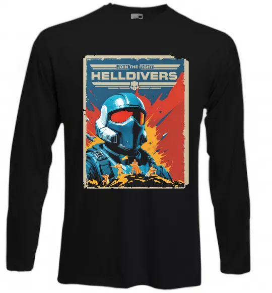 Лонгслив Helldivers join the fight Черный фото