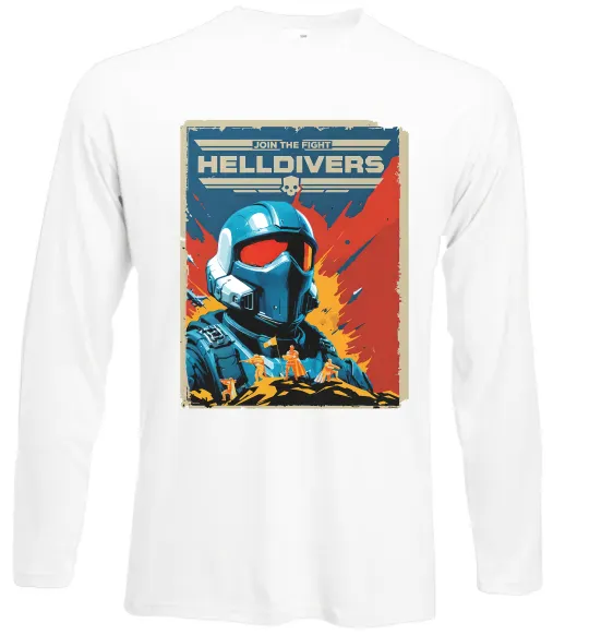 Лонгслив Helldivers join the fight Белый фото