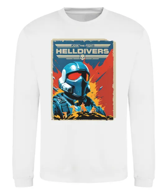 Світшот Helldivers join the fight Білий фото