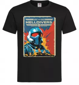 Мужская футболка Helldivers join the fight Черный фото