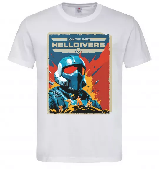 Чоловіча футболка Helldivers join the fight Білий фото
