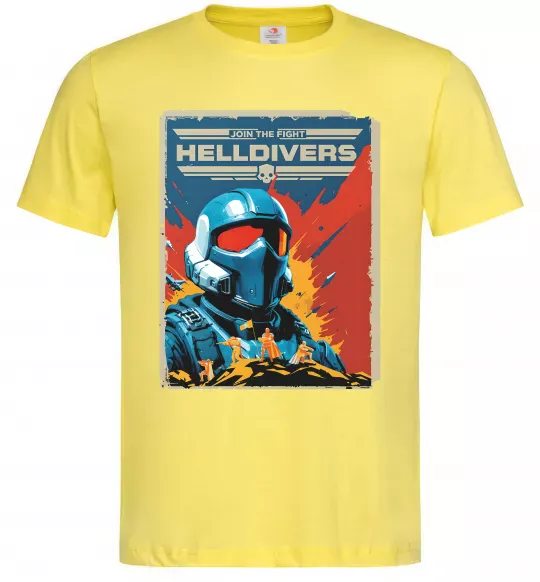 Чоловіча футболка Helldivers join the fight Лимонний фото