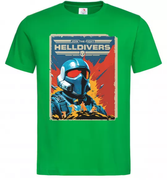 Чоловіча футболка Helldivers join the fight Зелений фото