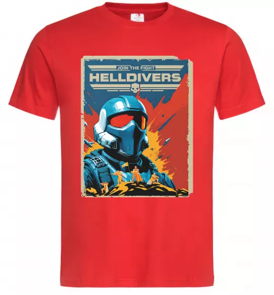 Чоловіча футболка Helldivers join the fight Червоний фото