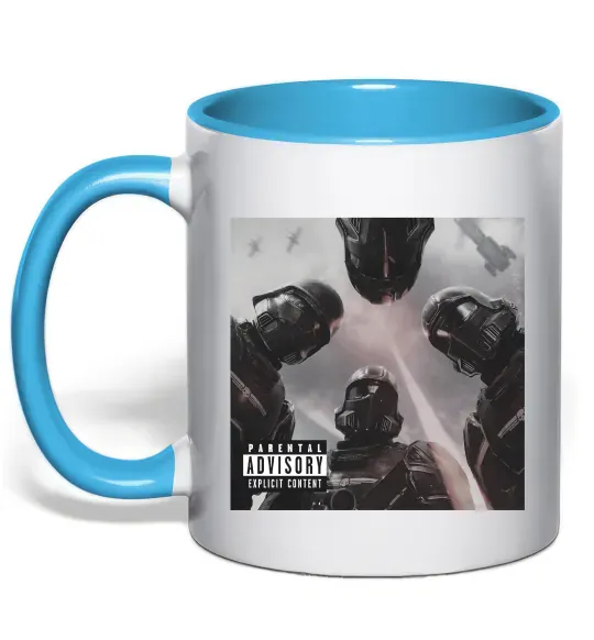 Чашка с цветной ручкой Helldivers poster Голубой фото