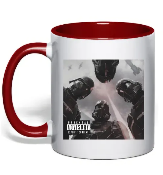 Чашка с цветной ручкой Helldivers poster Красный фото