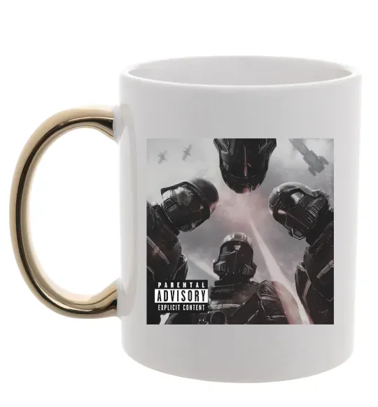 Чашка с цветной ручкой Helldivers poster Золото фото