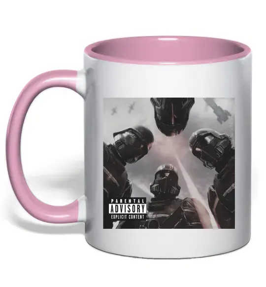 Чашка с цветной ручкой Helldivers poster Нежно розовый фото