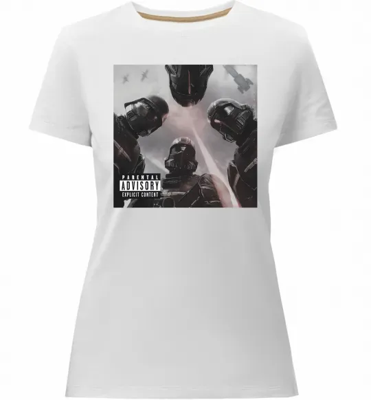 Жіноча преміум футболка Helldivers poster Білий фото